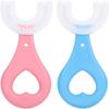 LandVK's U Shaped Toothbrush for Kids Manual Whitening Toothbrush Silicone Brush Head for Kids Children Infant Toothbrush For 2-6 Years Mouth-Cleaning (Multicolor, Pack of 2) view 1