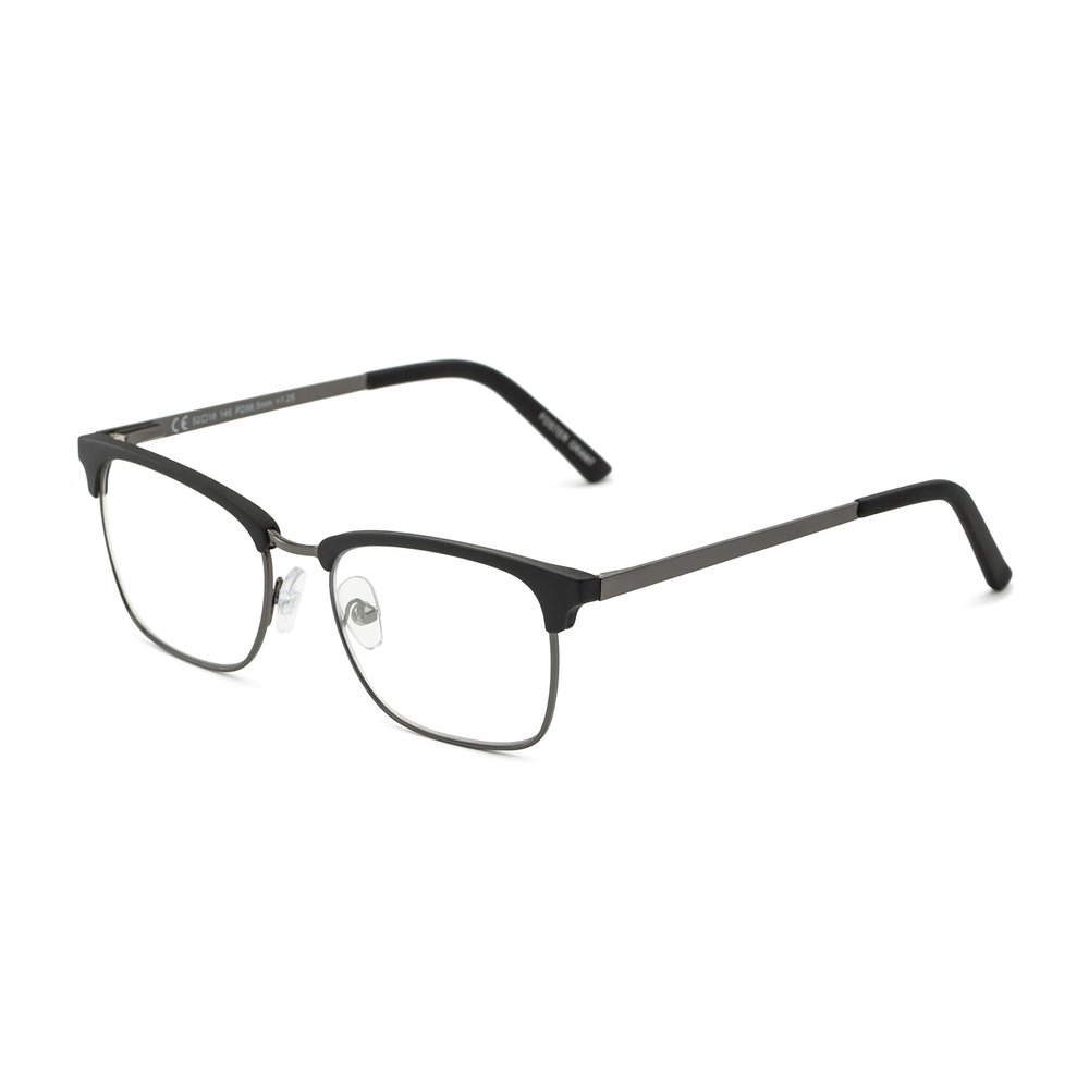 Foster Grant mens Perkins Pop of Power Bifocal Style Blue Light Reading Glasses, Matte Black, 52mm US
