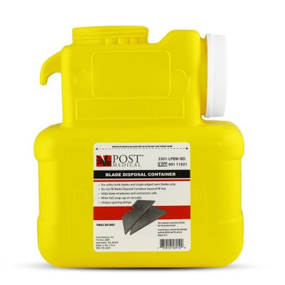 1 Gallon Blade Disposal Container Secure Razor Blade or Box Cutter Waste Container with Locking Cap, Wall-Mount Ready Pre-Assembled, Puncture-Resistant by Post Medical