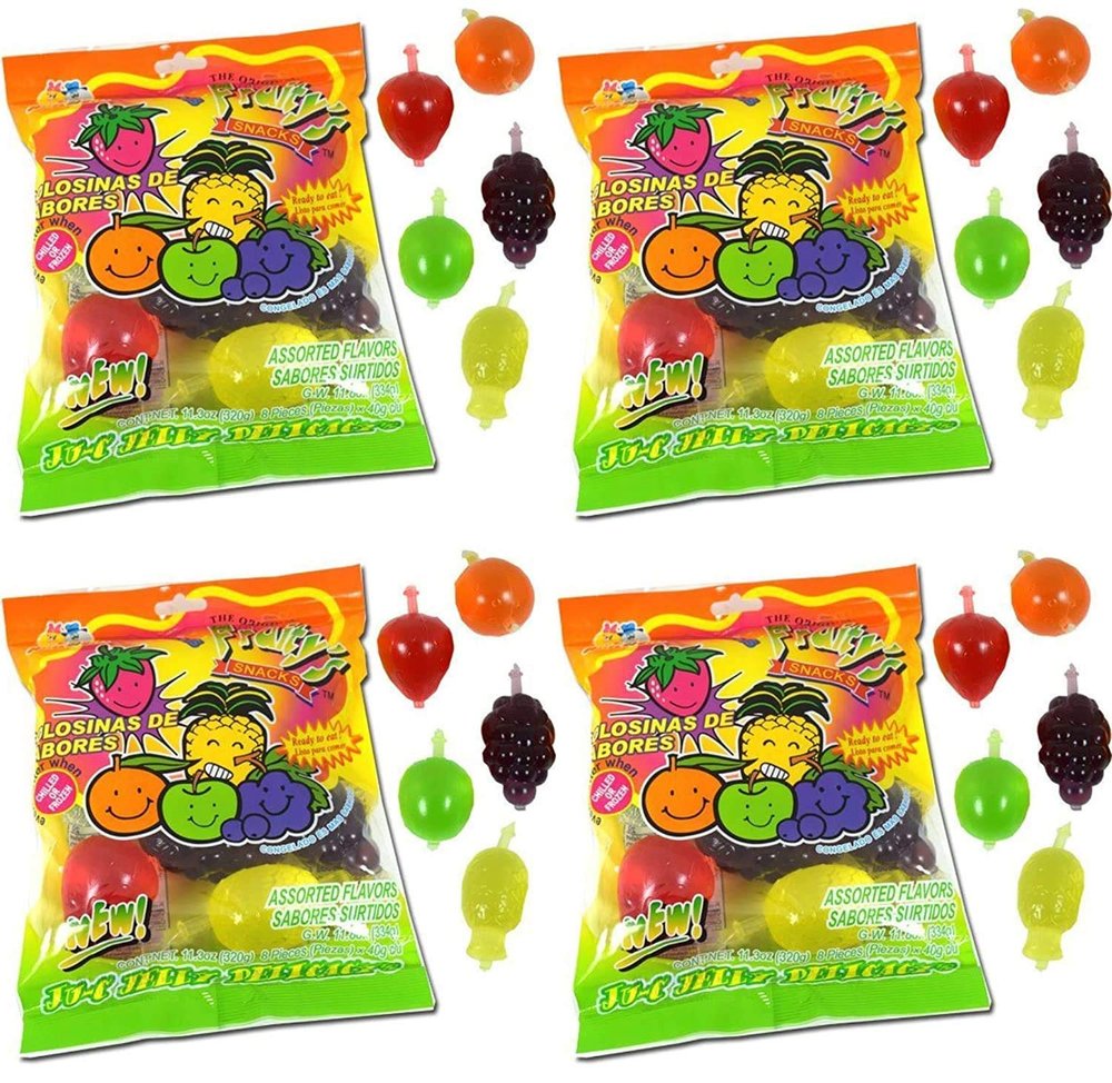 Din Don Fruity's JU-C Jelly Fruit Snacks Pack of 4 - 3 pack, 3 pack - 11.3 Ounce (Pack of 4)