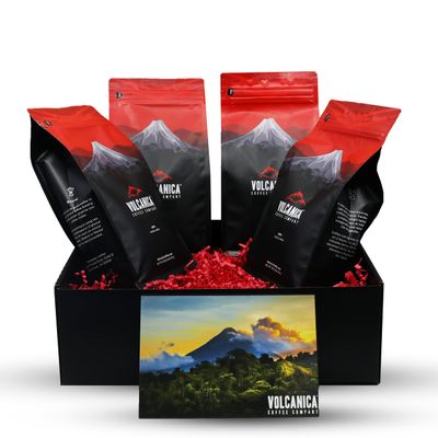 Dark Roast Coffee Gift Box, Ground, Fresh Roasted, 4 X 16-ounces, Costa Rica Reserve, Sumatra Mandheling Reserve, Espresso Dark Roast, French Roast