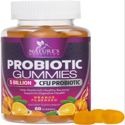 Probiotics for Digestive Health Gummies 5 Billion CFU - 6 Unique Strains for Daily Immune Support & Gut Health, Constipation, Gas & Bloating - Best Probiotic Supplement for Women & Men - 60 Gummies