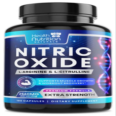 Nitric Oxide Booster 2560mg - Extra Strength L Arginine & Citrulline Supplement for Men & Women - Premium Muscle Supporting Nitric Booster - Natural Energy & Heart Health Support - 180 Capsules