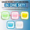 Denture Cases 5 Color Pack - Dental Box For Artificial Teeth, Mouth Guard, Night Guard, Gum Shields, Retainer - Denture Bath Container for Women and Men - Travel Denture Cup by PlastCare USA view 3