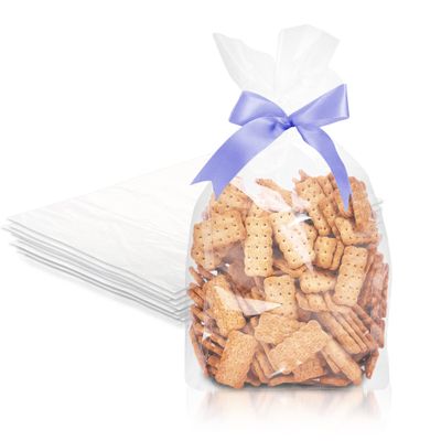 PUREVACY Gusseted Plastic Bags, 8 x 4 x 18 Inches. Pack of 1000 Clear Gusseted Poly Bags. 2 Mil Polyethylene Flat Bottom Bag with Side Gusset. Plastic Bread Bag. Clear Baggies for Treats