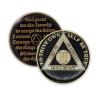 7 Year Sobriety Coin | Triplate AA Chip Recovery Anniversary Token (Black) view 1