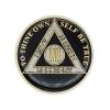 7 Year Sobriety Coin | Triplate AA Chip Recovery Anniversary Token (Black) view 2
