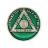 7 Year Sobriety Coin | Triplate AA Chip Recovery Anniversary Token (Green) view 2