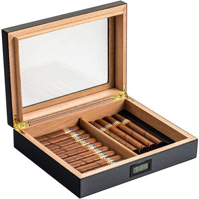 HongLianRiven Cigar Box Humidor Humidity Humidor, Display Cigar Storage Display Box, Desktop Humidor with Separator