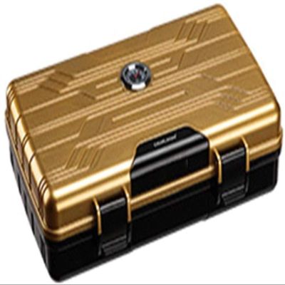 HongLianRiven Cigar Box Humidor Cigar Cigar Humidification Box Cigar Pine Wood Storage Cigar Case Cigar Storage Box Display Box (Color : Gold, Size : 23.514.56.5cm)
