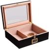 Cigar Box Humidor Transparent Sunroof Moisturizing Box Cedar Cigar Hollow Partition Hygrometer Humidifier (Color : Black, Size : 302511cm) view 1