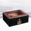 Cigar Box Humidor Transparent Sunroof Moisturizing Box Cedar Cigar Hollow Partition Hygrometer Humidifier (Color : Black, Size : 302511cm) view 2