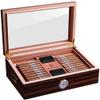 Cigar Box Humidor Cigar Ashtray Cigar Cover Transparent Window Cedar Wood Hollow Partition (Color : Brown, Size : 322811cm) view 1