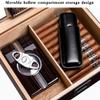 Cigar Box Humidor Cigar Ashtray Cigar Cover Transparent Window Cedar Wood Hollow Partition (Color : Brown, Size : 322811cm) view 4