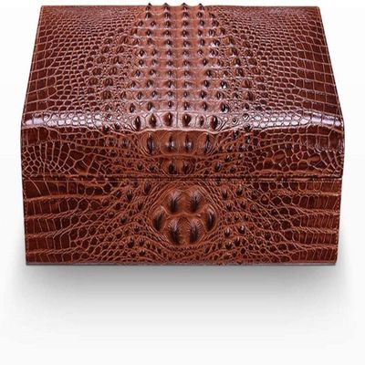 HongLianRiven Cigar Box Humidor Cigar Humidifier Cow Leather Crocodile Fish Skin Embossed Cigar Portable Cigar Storage Box (Color : Full Color, Size : 38.5 cm29.5cm16.5cm)