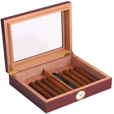 HongLianRiven Cigar Box Humidor Cigar Cedar Wood Cigar Box Cigar Moisturizing Cigar Box Large Capacity Cigar Box Cigar Storage Box (Color : Red, Size : 36227cm)