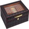 HongLianRiven Cigar Box Humidor Cigar Storage Box, Cigar Humidor, Cigar Box with Clear Glass and Removable Humidifier Hygrometer (Color : Black) view 1