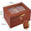 HongLianRiven Cigar Box Humidor Cigar Storage Box, Cigar Humidor, Cigar Box with Clear Glass and Removable Humidifier Hygrometer (Color : Black) view 2