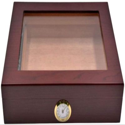 HongLianRiven Cigar Box Humidor Cigar Box Cigar Moisturizing Humidity Cigar Seasoning Box Cigar Cabinet Cigar (Color : Red, Size : 25.922.16.6cm)