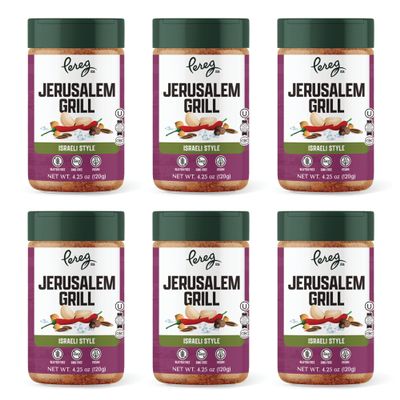 Pereg Jerusalem Spice Seasoning (4.25 Oz x 6 Pack) - Israeli Savory Spice Mix with Cumin, Coriander, Allspice, Garlic & Paprika  Grilling  BBQ Spice Rub - Non-GMO & 100% Natural