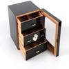 HongLianRiven Cigar Box Humidor Cigar Display Case, Large-Capacity Cigar Humidor, 3-Layer Cedar Wood Cigar Display Case view 1