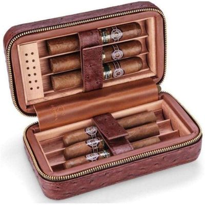 HongLianRiven Cigar Box Humidor Cigar Box, Cigar Humidor Travel Portable 6 Sticks Sealed Lining Cedar Wood