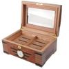 HongLianRiven Cigar Box Humidor Cigar Humidor Cigar Case Cigar Travel Case Cedar Wood Cigar Humidor with Hygrometer view 3