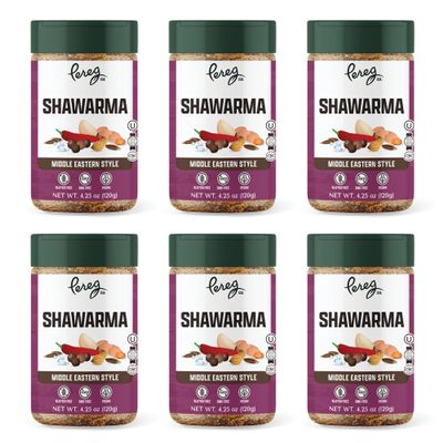 Pereg Shawarma Spice Seasoning (4.25 Oz x 6 Pack) - Spice Rub for Meat, Beef, Gyro & Poultry  Grill Flavor  Middle Eastern Spice Mix - Mediterranean - Non-GMO & Vegan