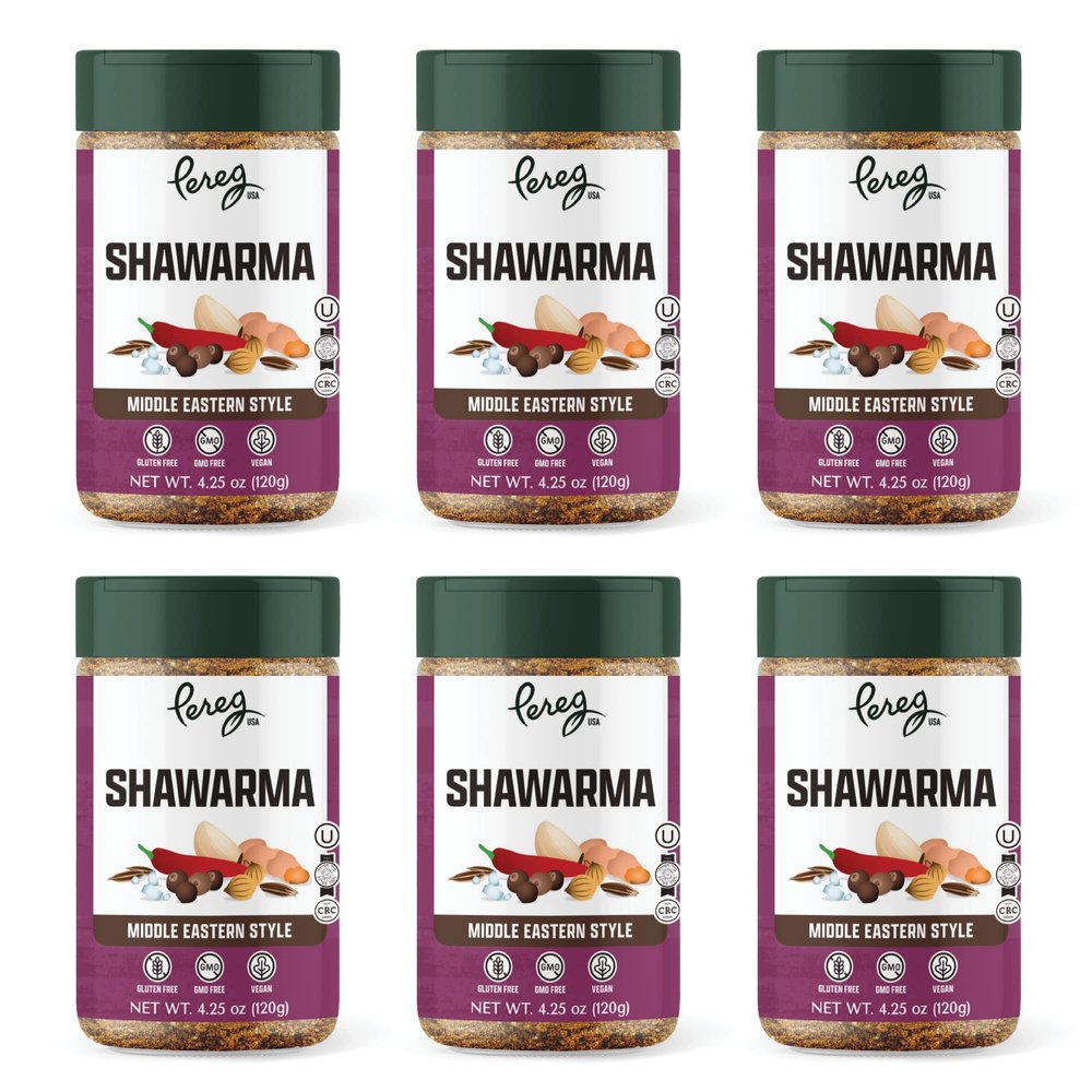 Pereg Shawarma Spice Seasoning (4.25 Oz x 6 Pack) - Spice Rub for Meat, Beef, Gyro & Poultry  Grill Flavor  Middle Eastern Spice Mix - Mediterranean - Non-GMO & Vegan