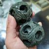 2" Natural Green Jade Stone Carved Nesting Baoding Balls, 2PCS Chinese Stress Balls Hand Therapy Exercise Balls Massage Balls M38 view 2