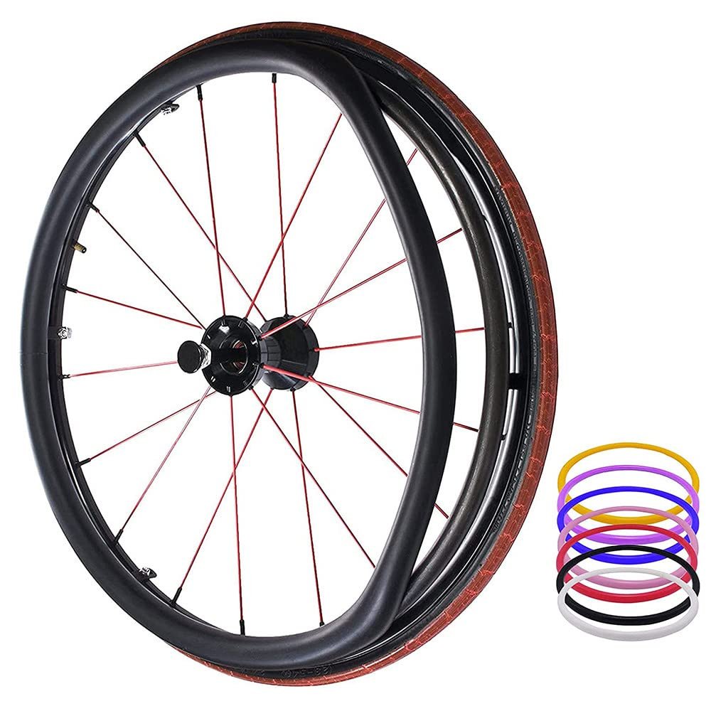 1 Pair 24-inch Rear Wheel Sports Wheelchair Non-Slip Wear-Resistant Silicone Hand Push Cover, Hand Wheel Snare Pads,Black