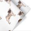 Photo Pug Wrapping Paper, Premium Dog Christmas Gift Wrap, Puppy Holiday Birthday Party Decoration Decor (12 foot x 30 inch roll) view 1