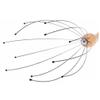 10inch Deluxe Comfort Portable Hand Held Scalp Head Massager  Alleviate Stress  Promotes Deep Relaxation  Light Weight Portable  Scalp Massager, Wood Handle Silver view 2