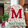 Personalized Santa Sack With Initial & Name - Set of 2 Custom Christmas Bags for Holiday Presents, 27" x 20" Canvas, Large Gift Sack - Delivery From Santa view 3
