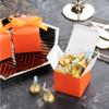 AWELL Orange Gift Candy Box Bulk 2x2x2 inches with Orange Ribbon Party Favor Box for Graduation Halloween Party,Pack of 50 view 2