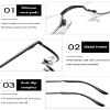 KOOSUFA Metal Half Moon Reading Glasses +1.0 Spring Hinge Half Frame Readers Eyeglasses for Men Women, Black view 4