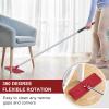 BOSHENG Hands-Free Mop and Bucket Set with 3 Washable Pads, Wet/Dry Floor Cleaning System, Red/Black view 3