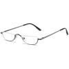 KOOSUFA Metal Half Moon Reading Glasses +3.0 Spring Hinge Half Frame Readers Eyeglasses for Men Women, Grey view 1