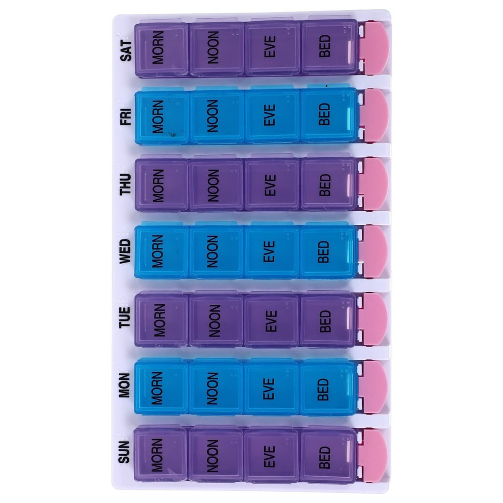 1set Portable Colorful Vitamin Organizer Compartments Easy Use Pill Dispenser for Daily Medication Management Lightweight Travel Case for Vitamins and