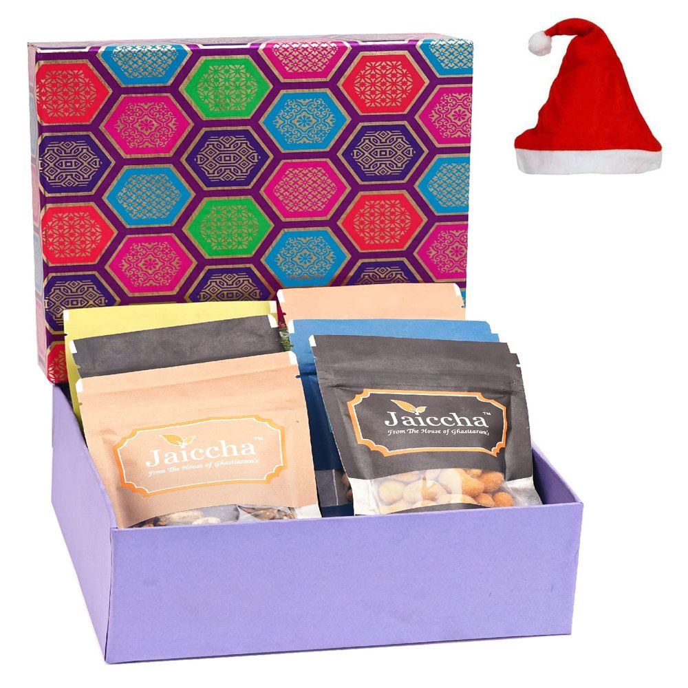 Jaiccha Ghasitaram Christmas Gifts Gourmet Hamper Box of 6 Assorted Nuts