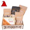 Jaiccha Ghasitaram Christmas Gifts Wooden Carved Basket of Milk Cake, Butter Chakli, Wheat Puffs, Rice Crispies and Almonds view 1
