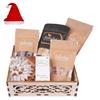 Jaiccha Ghasitaram Christmas Gifts Wooden Carved Basket of Kaju Katli, Butter Chakli, Wheat Puffs, Rice Crispies and Almonds view 1