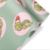 Green and Pink Santa Turtle Christmas Wrapping Paper, Premium X-Mas Sea Gift Wrap, Ocean Theme Holiday Party Decoration Decor (12 foot x 30 inch roll) view 1