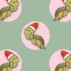 Green and Pink Santa Turtle Christmas Wrapping Paper, Premium X-Mas Sea Gift Wrap, Ocean Theme Holiday Party Decoration Decor (12 foot x 30 inch roll) view 2