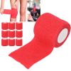 10Pcs Disposable Elastic Bandage, Self Adherent Cohesive Wrap Bandages, Multifunction Self Adhesive Elastic Bandage Shockproof Anti Slip Handle Straps Sports Tape for Wrist Ankle Knee (red) view 2