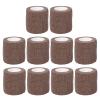 10Pcs Self Adhesive Bandage Wrap, Self Adherent Cohesive Wrap Bandages, Multifunction Disposable Shockproof Anti Slip Tattoo Handle Strap Sports Wrap Tape for Knee Wrist Ankle Sprains &(Coffee color) view 4