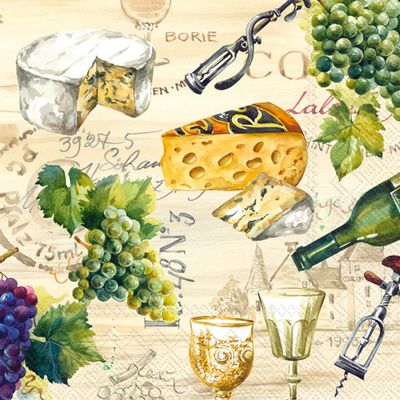 IHR Ideal Home Range Cocktail Napkins Disposable 3-Ply Paper Party Napkin Pack, 5" x 5", Wein (Cream), 20-Count