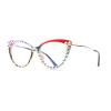 willochra Blue Light Reading Glasses for Women cat eye Frame Ladies Diamond Rhinestone Readers, Anti Glare/UV Ray Eyeglasses (red, 200 magnification) view 1