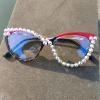 willochra Blue Light Reading Glasses for Women cat eye Frame Ladies Diamond Rhinestone Readers, Anti Glare/UV Ray Eyeglasses (red, 200 magnification) view 3