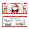 Santa & Reindeer Merry Christmas Personalized Custom Business or Personal Christmas Holiday WRAPPERS and Foils for Chocolate Candy Bars (24) view 1